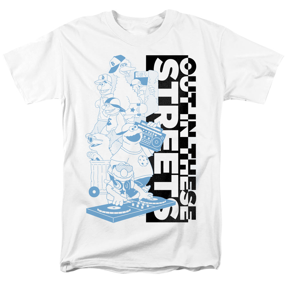 Sesame Street Out In These Streets Mens T Shirt White Officially Licensed