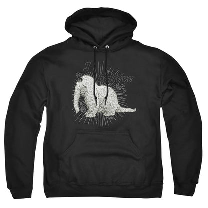 Sesame Street Snuffleupagus I Believe Mens Hoodie Black Officially Licensed