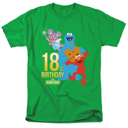 Sesame Street 18Th Birthday Mens T Shirt Kelly Green Officially Licensed