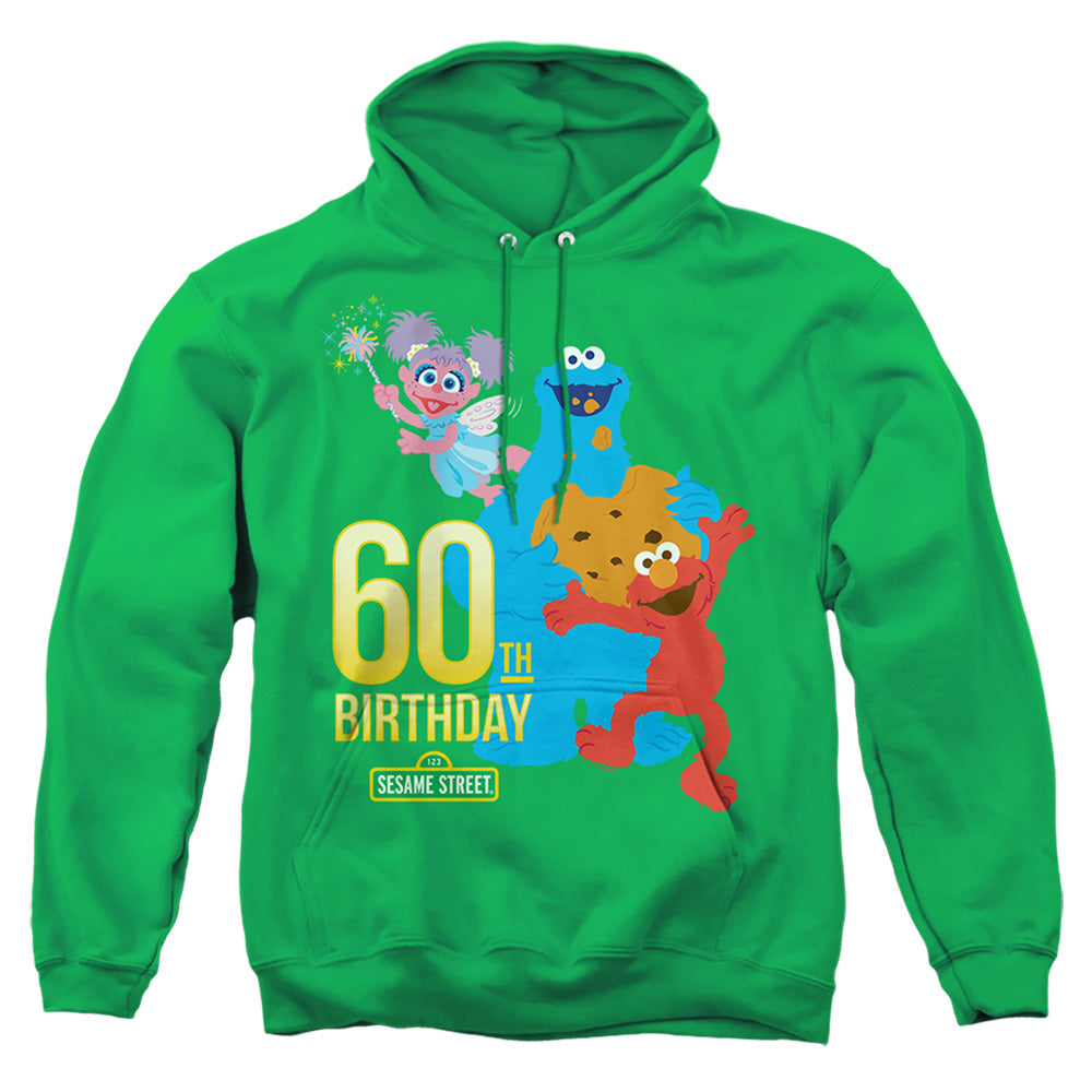 Sesame Street 60Th Birthday Mens Hoodie Kelly Green Officially Licensed