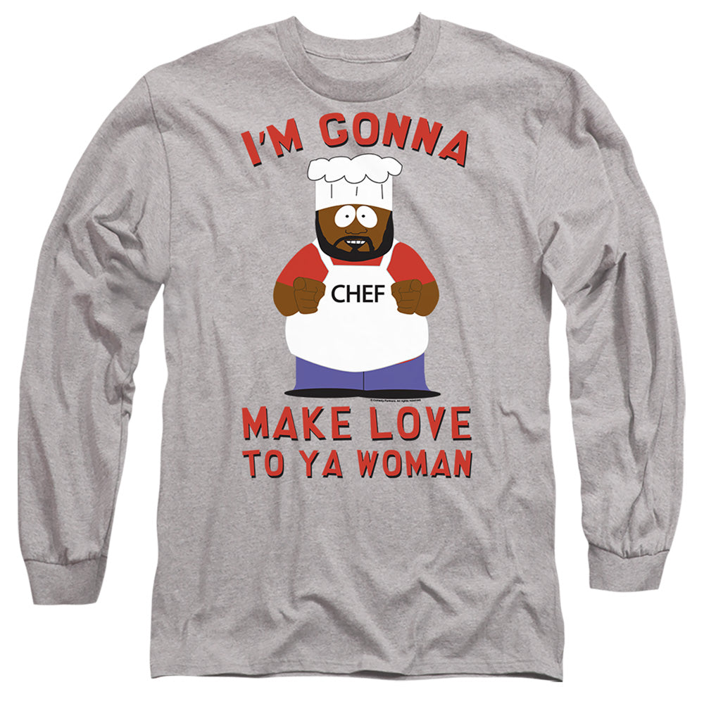 South Park Make Love Mens Long Sleeve Shirt Athletic Heather Officially Licensed