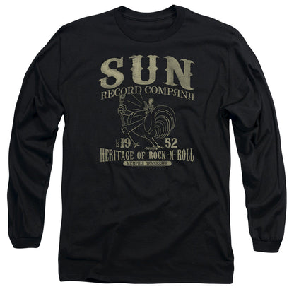 Sun Records Rockabilly Bird Mens Long Sleeve Shirt Black Officially Licensed