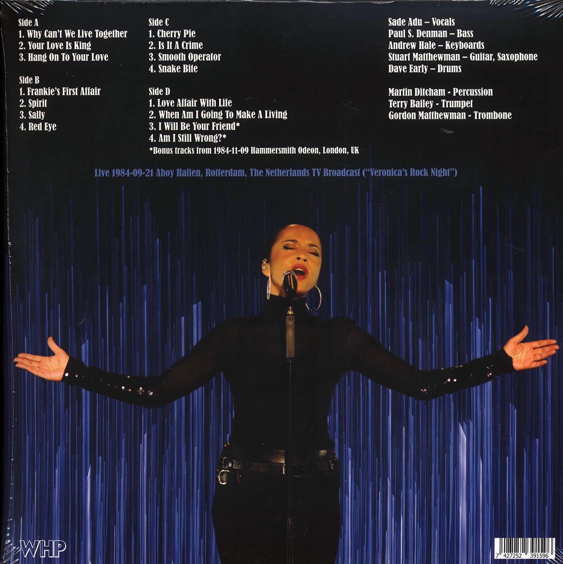 Sade - Live 1984-09-21 Ahoy Hallen, Rotterdam [2023 Unofficial] [New Double Vinyl Record LP]