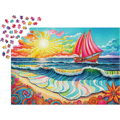 Sailing at Sunrise 1000 Piece Jigsaw Puzzle Enjoy