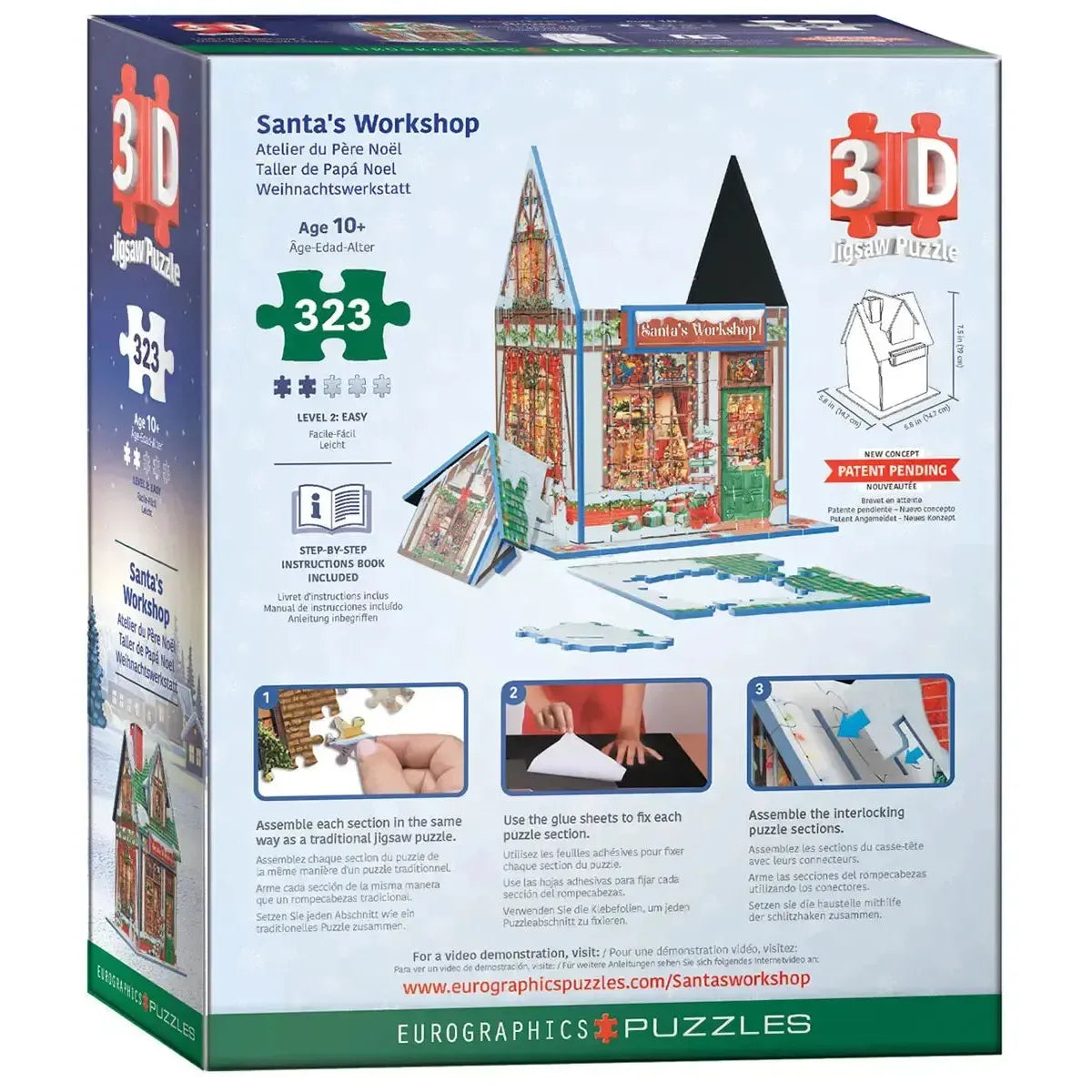 Santa's Workshop 323 Piece 3D Jigsaw Puzzle Eurographics