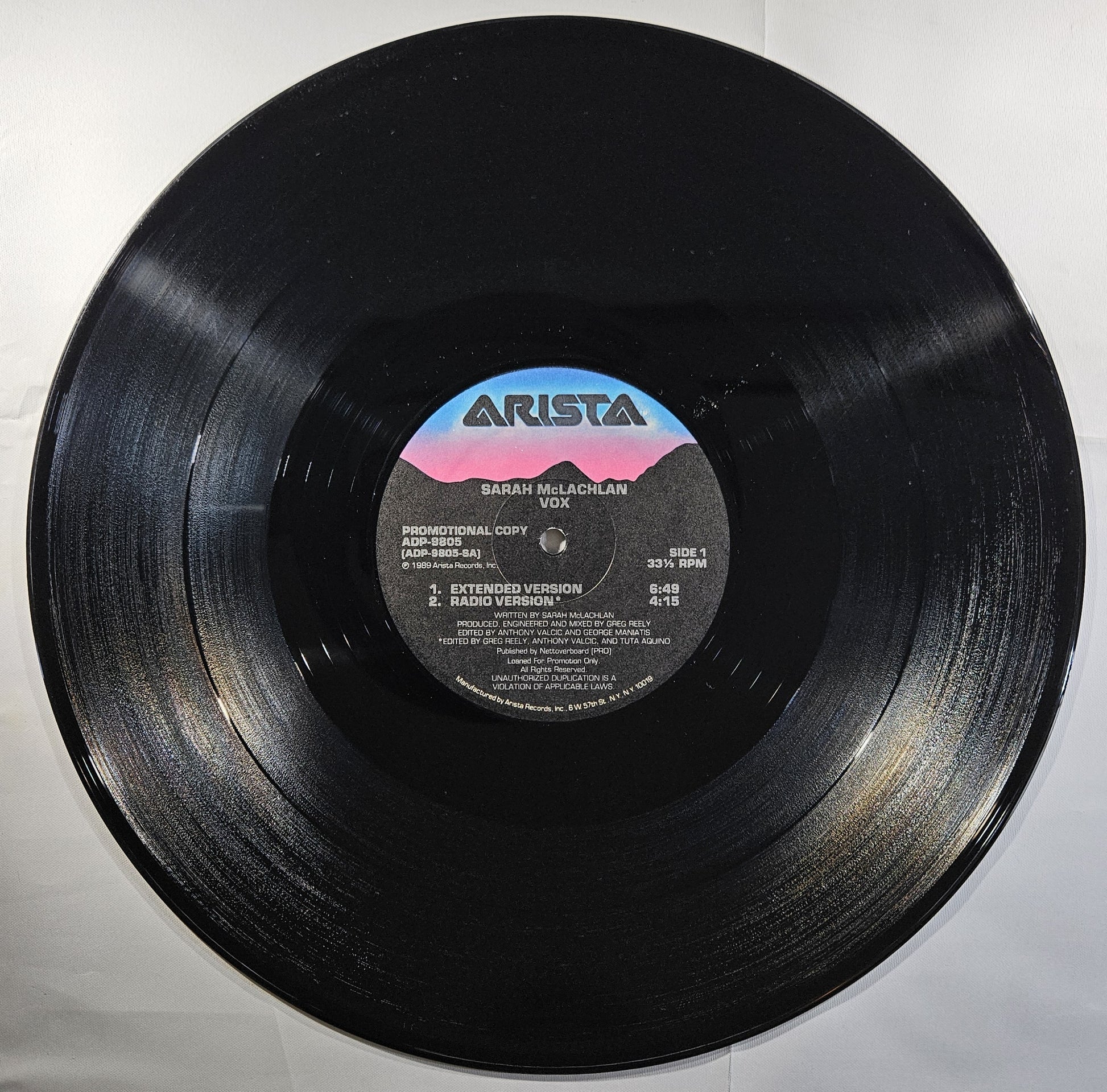 Sarah McLachlan - Vox [1989 Promo] [Used Vinyl Record 12" Single]