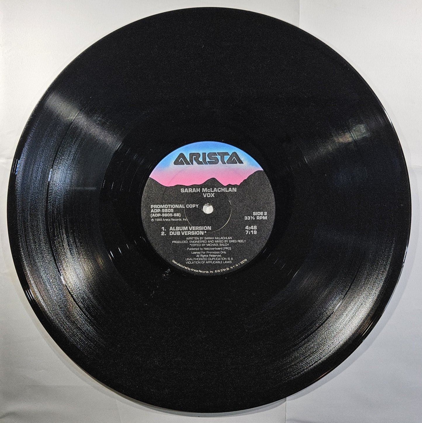 Sarah McLachlan - Vox [1989 Promo] [Used Vinyl Record 12" Single]