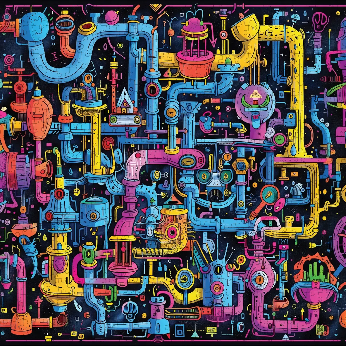Sci-Fi Sewer 1000 Piece Jigsaw Puzzle Trippy