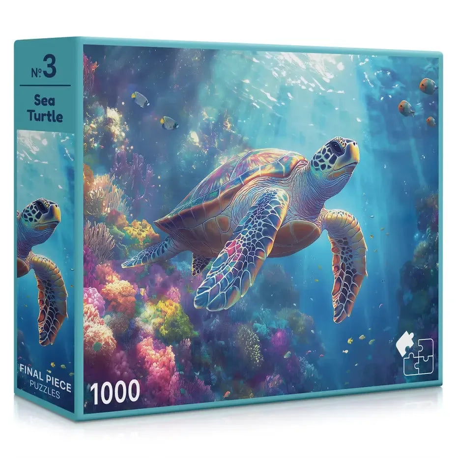 Sea Turtle 1000 Piece Jigsaw Puzzle Final Piece