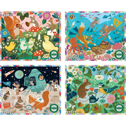 Set of 4 Victoria Ball 36 Piece Mini Jigsaw Puzzles eeBoo