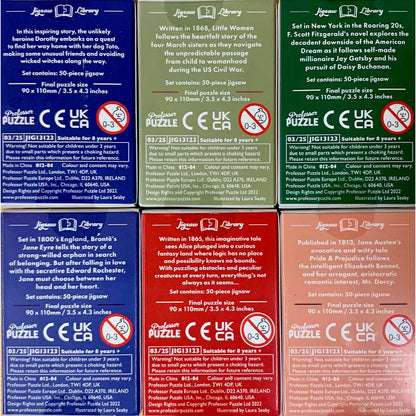 Set of 6 Mini Classic Book Covers 50 Piece Jigsaw Puzzles Professor Puzzle