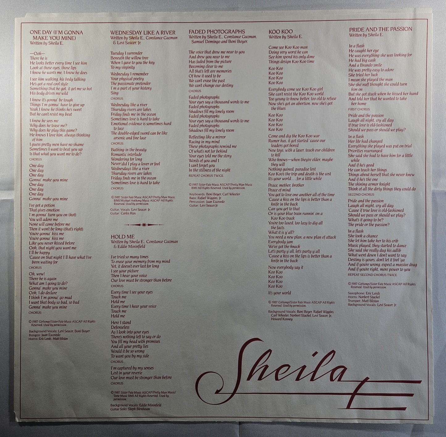 Sheila E. - Sheila E [1987 Used Vinyl Record LP]