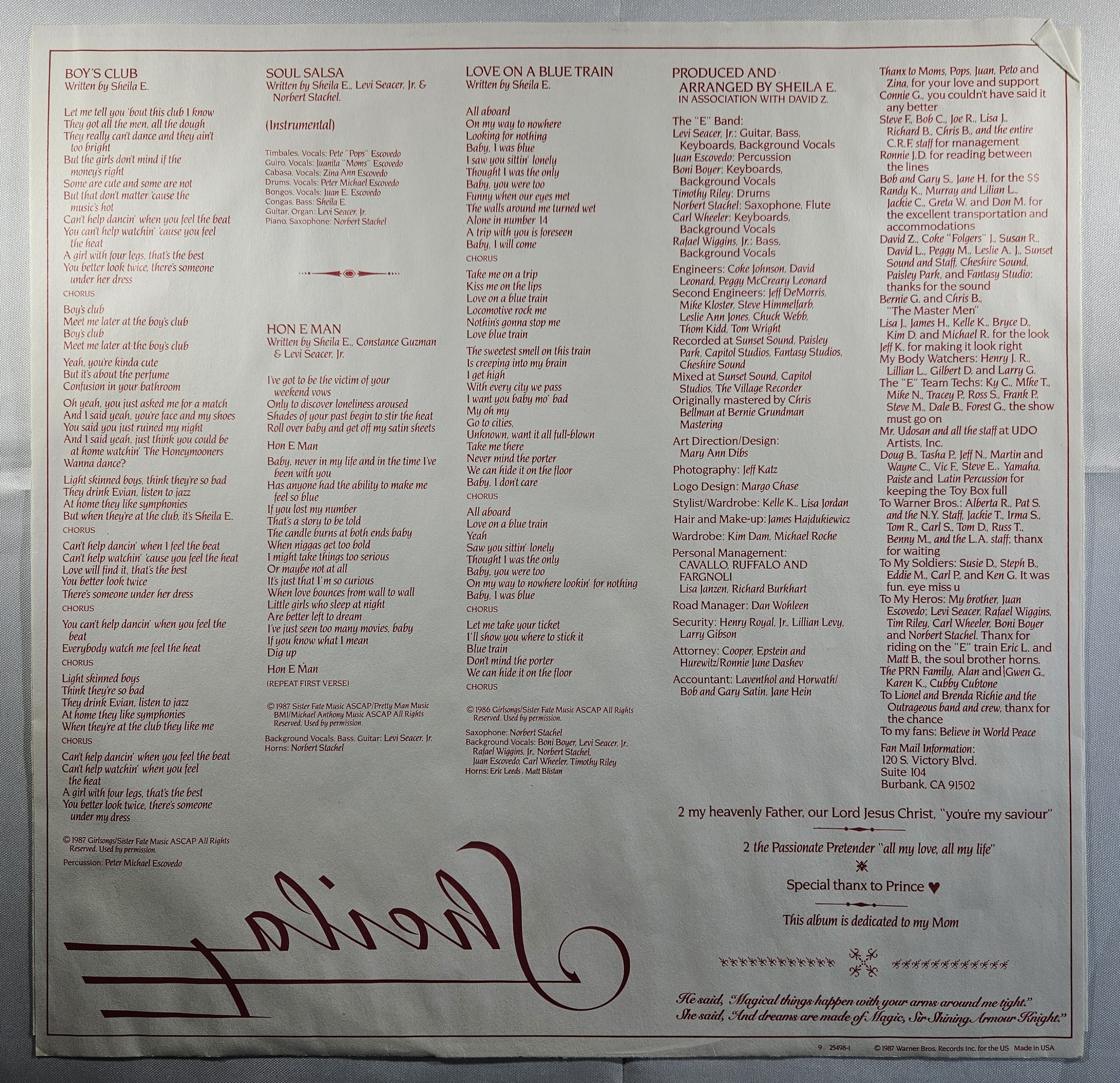 Sheila E. - Sheila E [1987 Used Vinyl Record LP]