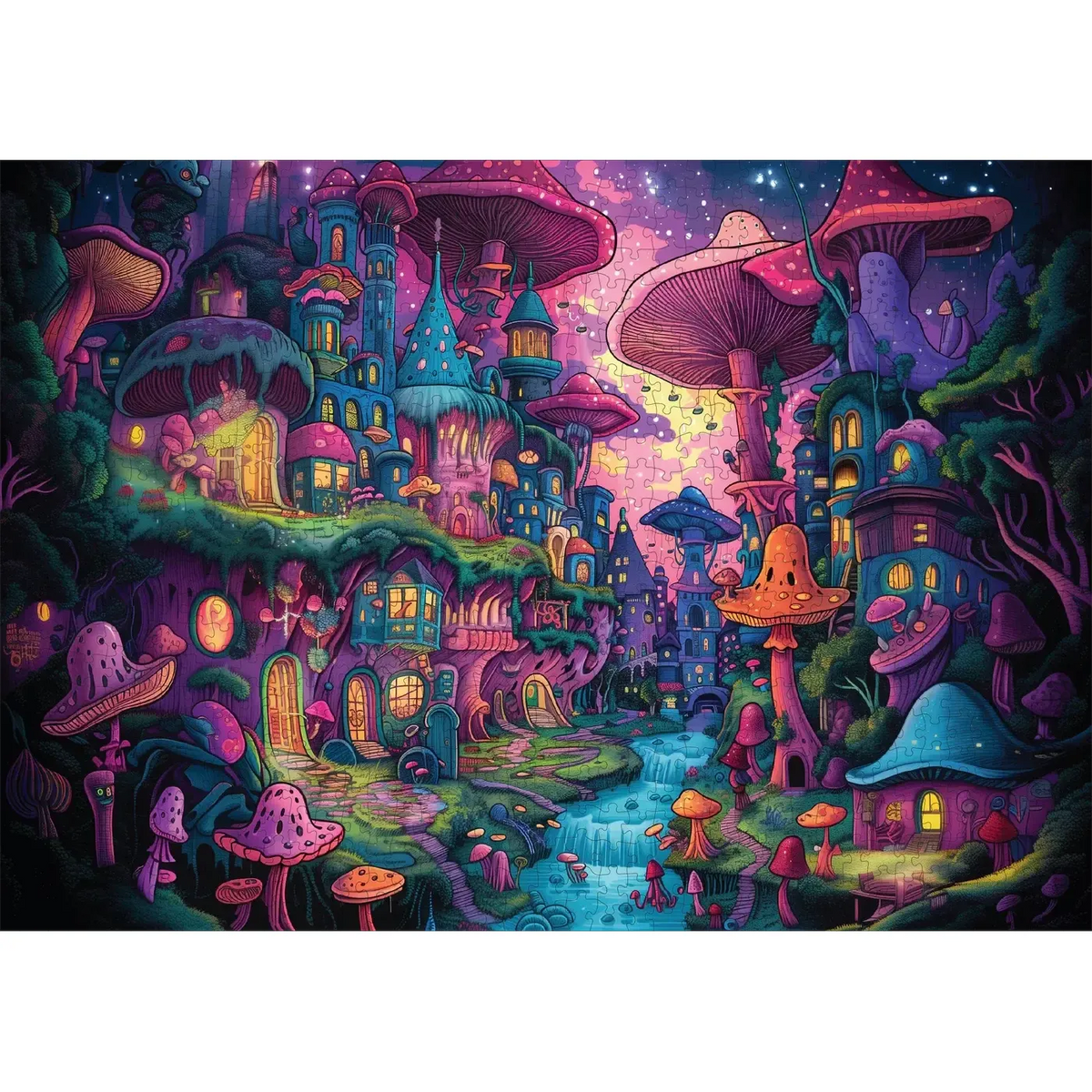 Shroomopolis 1000 Piece Jigsaw Puzzle Trippy