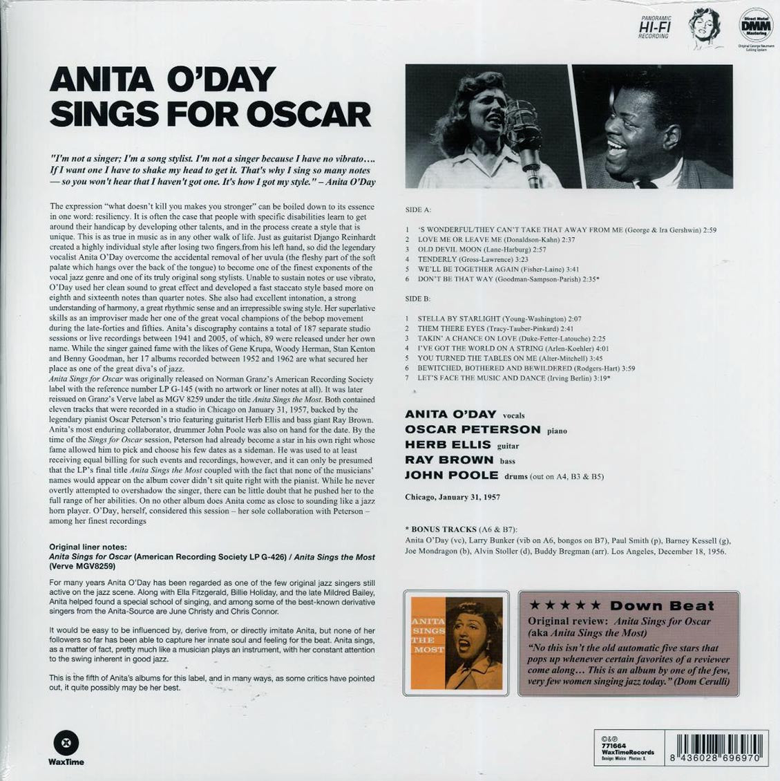 Anita O'Day, Oscar Peterson - Anita Sings For Oscar (ltd. ed.) (180g) (remastered) [New Vinyl Record LP]