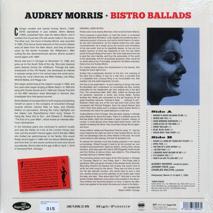 Audrey Morris - Bistro Ballads Sung By Audrey Morris (+4 bonus tracks) (ltd. ed.) (180g) [New Vinyl Record LP]