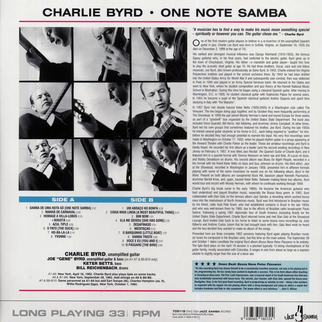 Charlie Byrd - One Note Samba (+bonus tracks) (ltd. ed.) (180g) [New Vinyl Record LP]