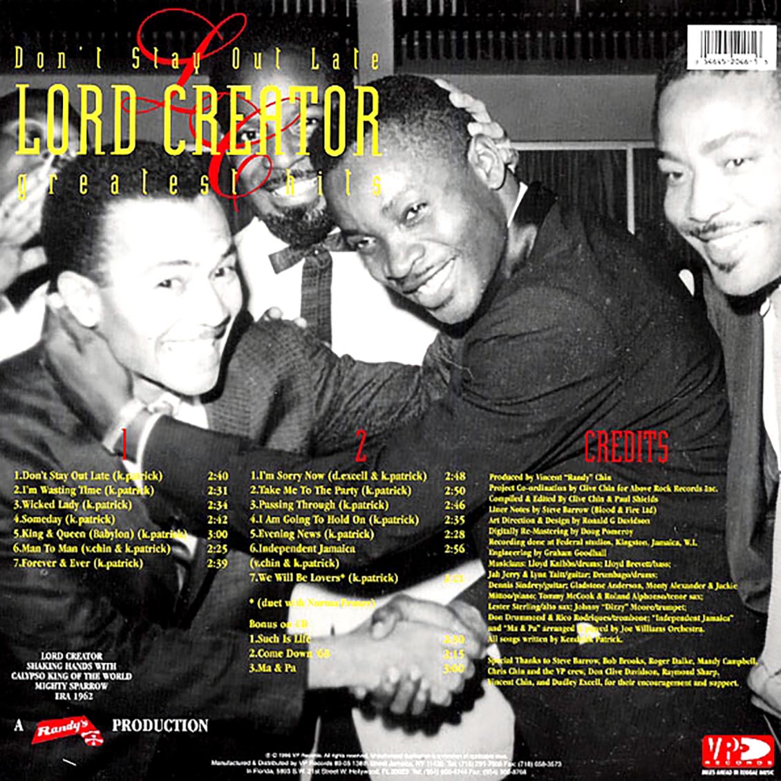 Lord Creator - Greatest Hits: Don't Stay Out Late [New Vinyl Record LP]
