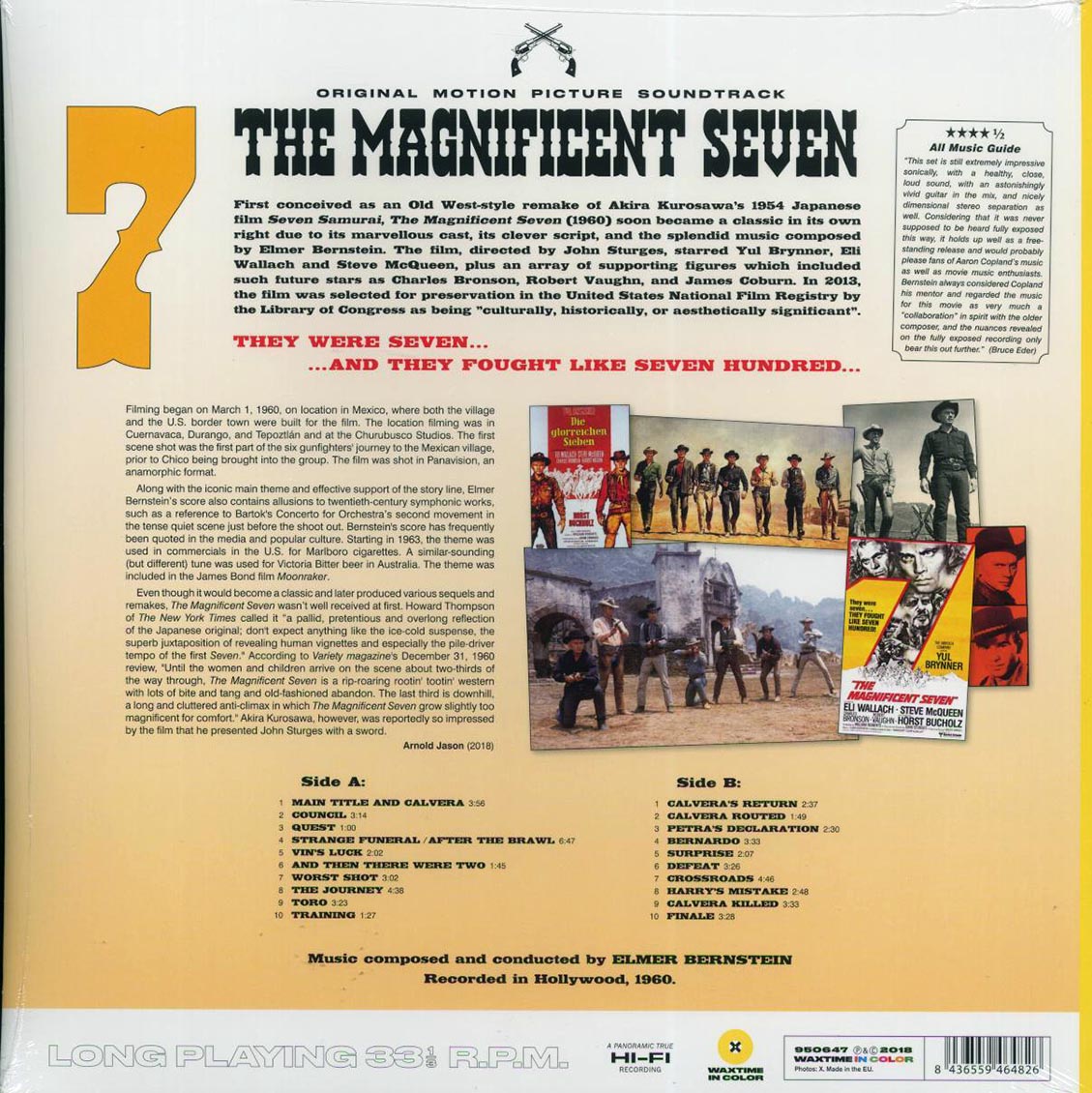 Elmer Bernstein - The Magnificent Seven (180g) (yellow vinyl) [New Vinyl Record LP]