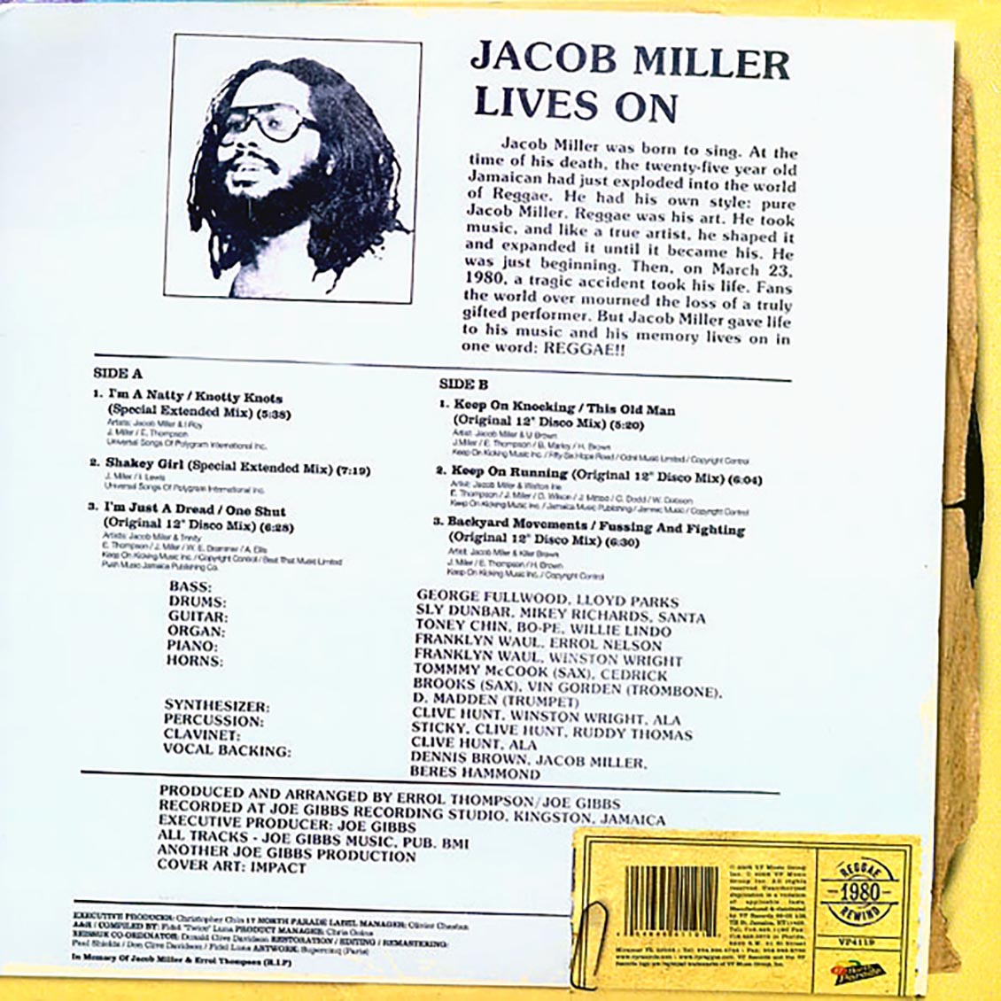 Jacob Miller - Jacob Miller Lives On [New Vinyl Record LP]