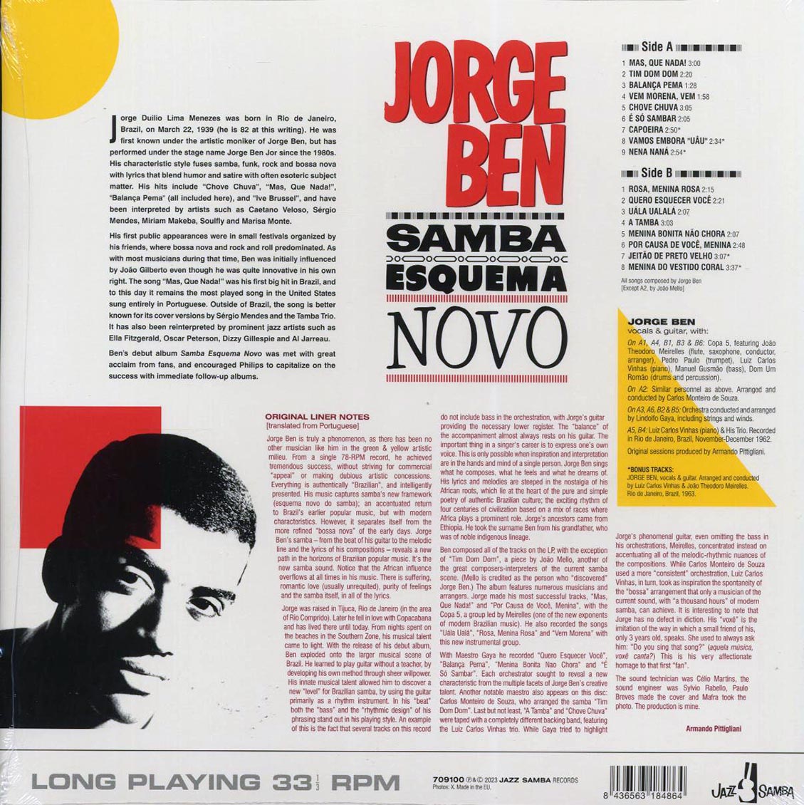 Jorge Ben - Samba Esquema Novo (+5 bonus tracks) (ltd. ed.) (180g) [New Vinyl Record LP]
