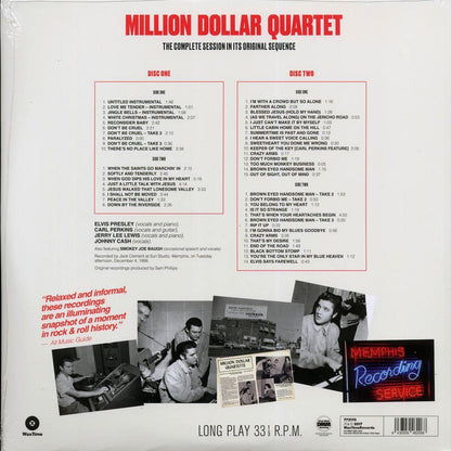 Elvis Presley, Carl Perkins, Jerry Lee Lewis, Johnny Cash - Million Dollar Quartet: The Complete Session In Its Original Sequence (47 tracks) (2xLP) (180g) [New Vinyl Record LP]