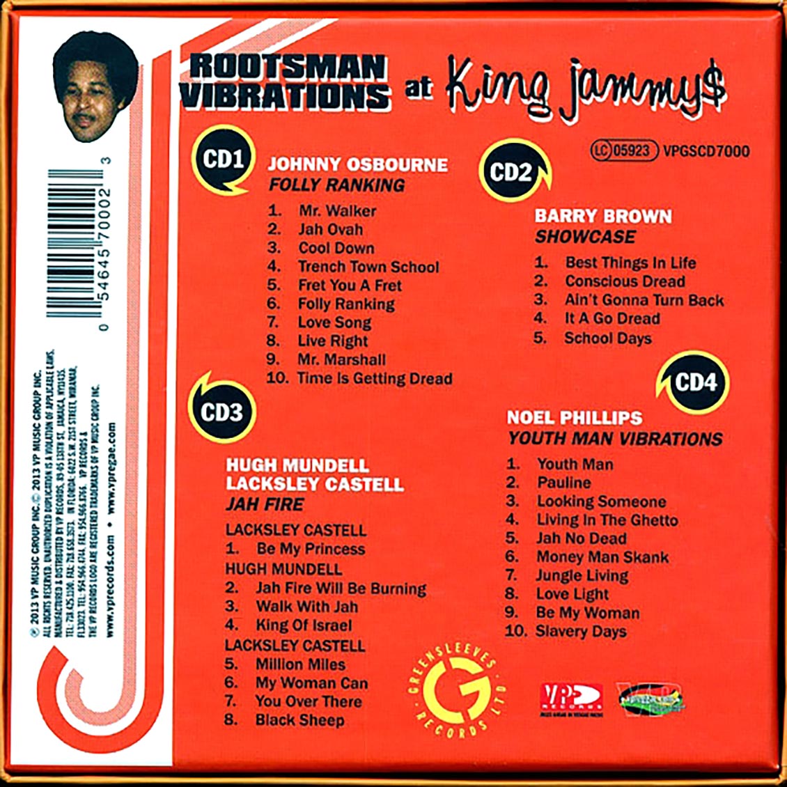 Hugh Mundell, Lacksley Castell, Barry Brown, Johnny Osbourne, Noel Phillips - Rootsman Vibrations At King Jammys (33 tracks) (4xCD) [New CD]