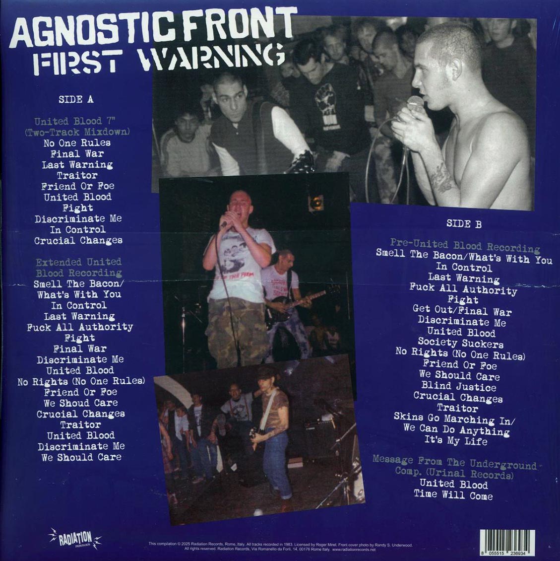 Agnostic Front - First Warning: The United Blood Era Recordings, New York City, 1983 (ltd. ed.) (blue vinyl) [New Vinyl Record LP]