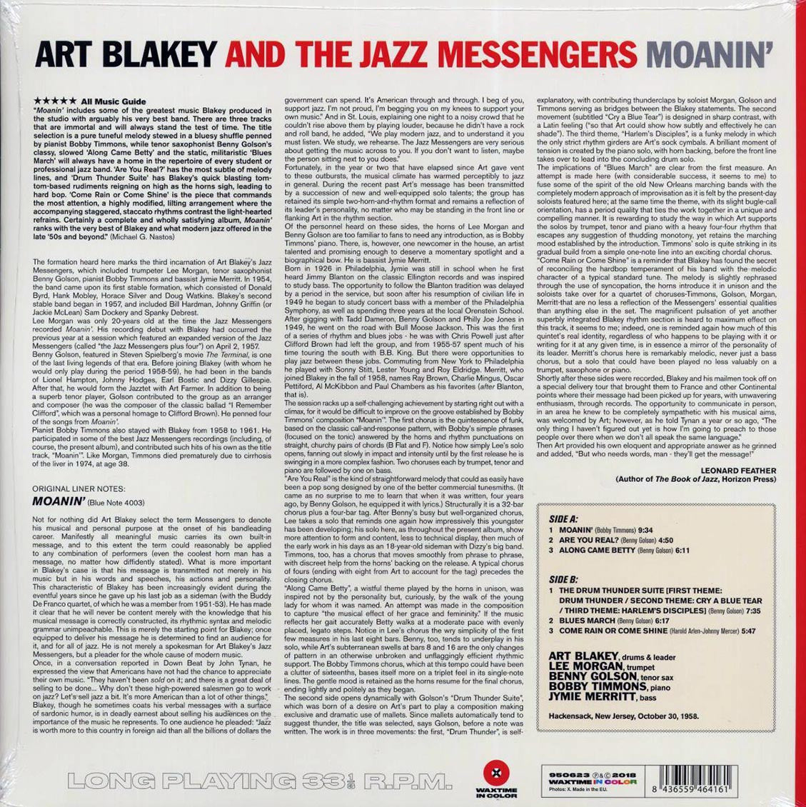 Art Blakey & The Jazz Messengers - Moanin' (ltd. ed.) (180g) (red vinyl) [New Vinyl Record LP]