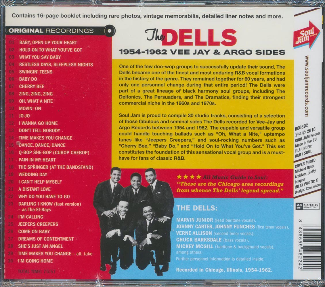 The Dells - Oh What A Nite! 1954-1962 Vee-Jay & Argo Sides (30 tracks) (incl. 16-page booklet) (remastered) (24-bit mastering) [New CD]