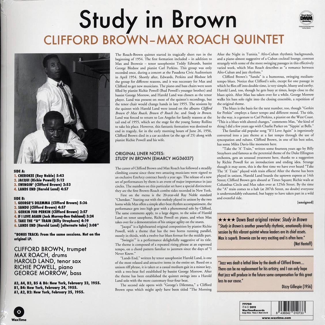 Clifford Brown, Max Roach - Study In Brown (ltd. ed.) (180g) (remastered) [New Vinyl Record LP]