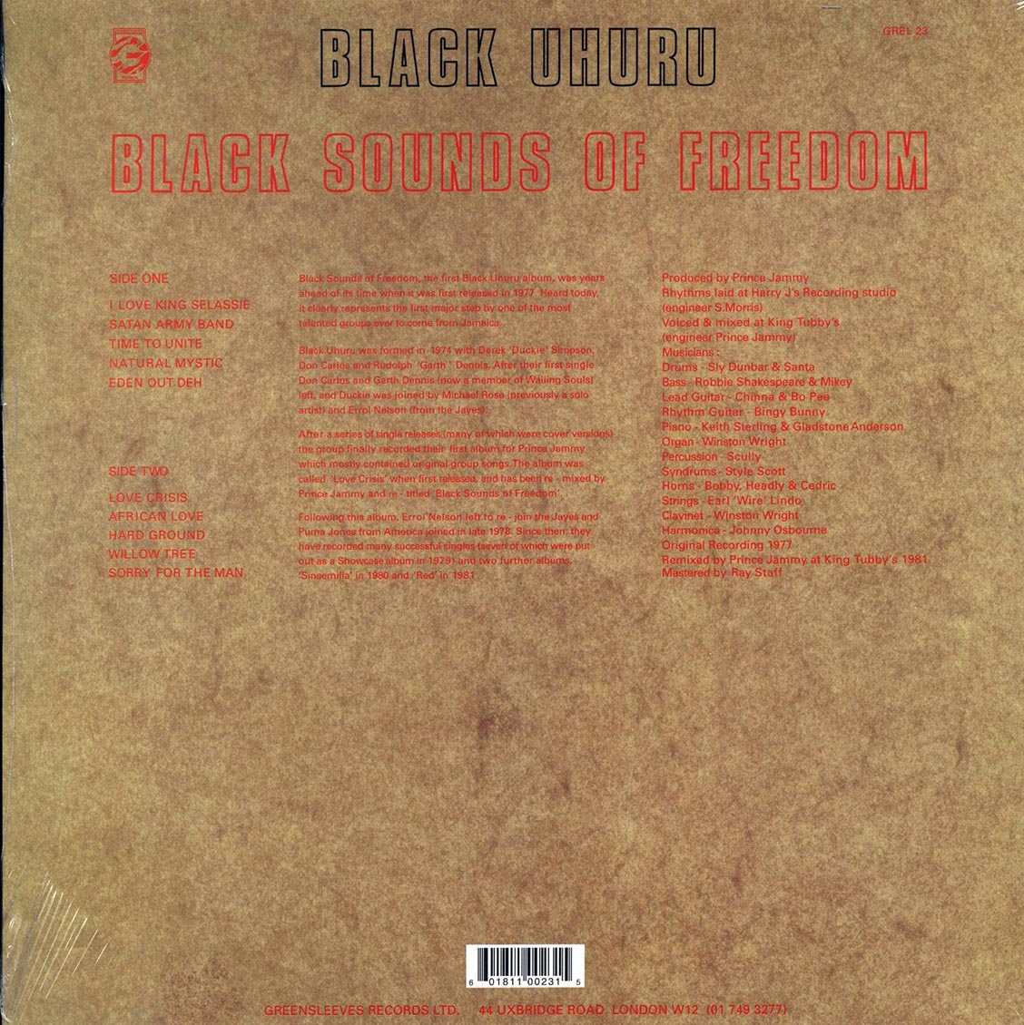 Black Uhuru - Black Sounds Of Freedom [New Vinyl Record LP]