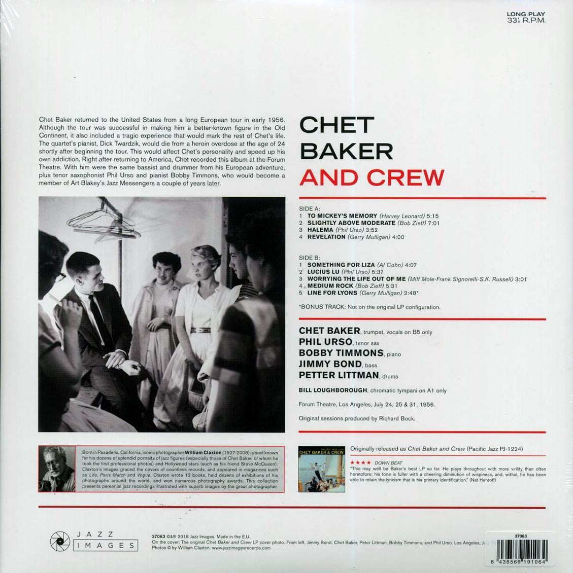Chet Baker & Crew - Chet Baker & Crew (+bonus track) (ltd. ed.) (180g) [New Vinyl Record LP]