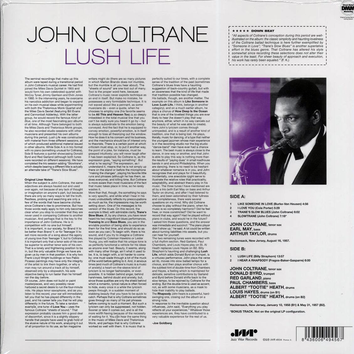John Coltrane - Lush Life (180g) [New Vinyl Record LP]
