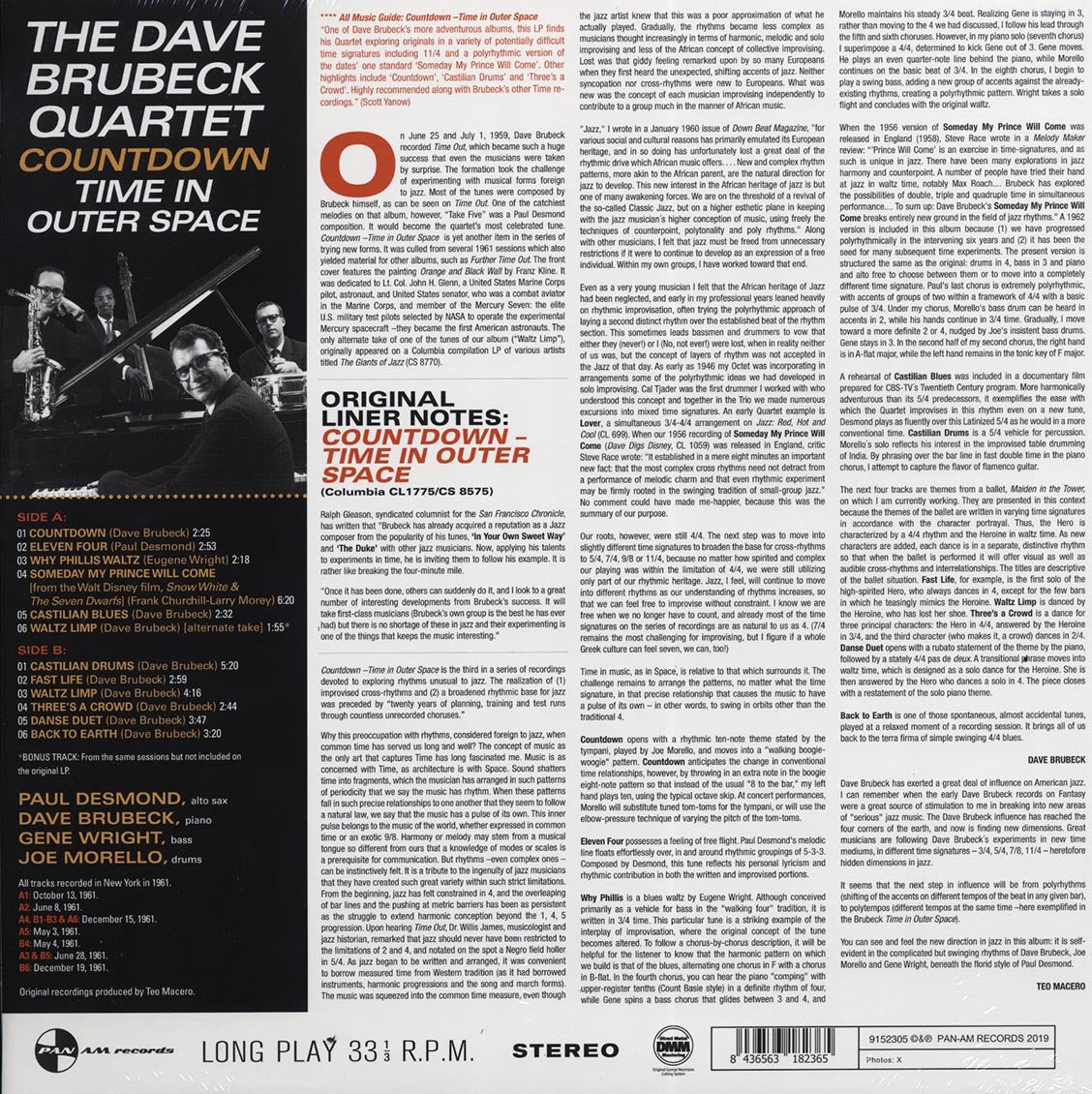 Dave Brubeck Quartet - Countdown: Time In Outer Space (+bonus track) (ltd. ed.) (180g) (remastered) [New Vinyl Record LP]