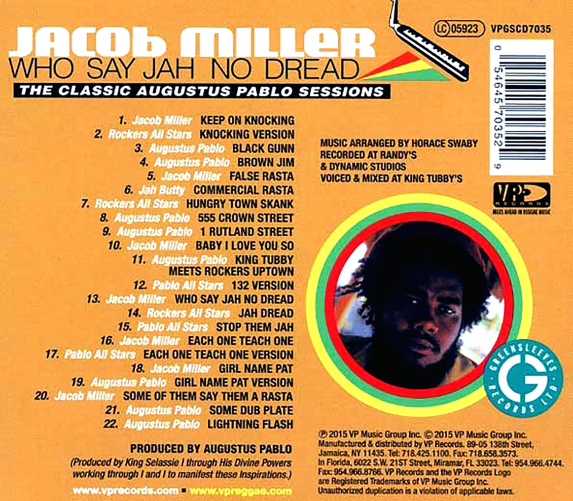 Jacob Miller - Who Say Jah No Dread: The Classic Augustus Pablo Sessions 1974-1975 (22 tracks) (+ 11 bonus tracks) (incl. large booklet) [New CD]