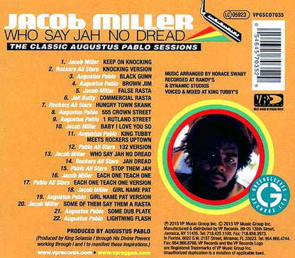 Jacob Miller - Who Say Jah No Dread: The Classic Augustus Pablo Sessions 1974-1975 (22 tracks) (+ 11 bonus tracks) (incl. large booklet) [New CD]