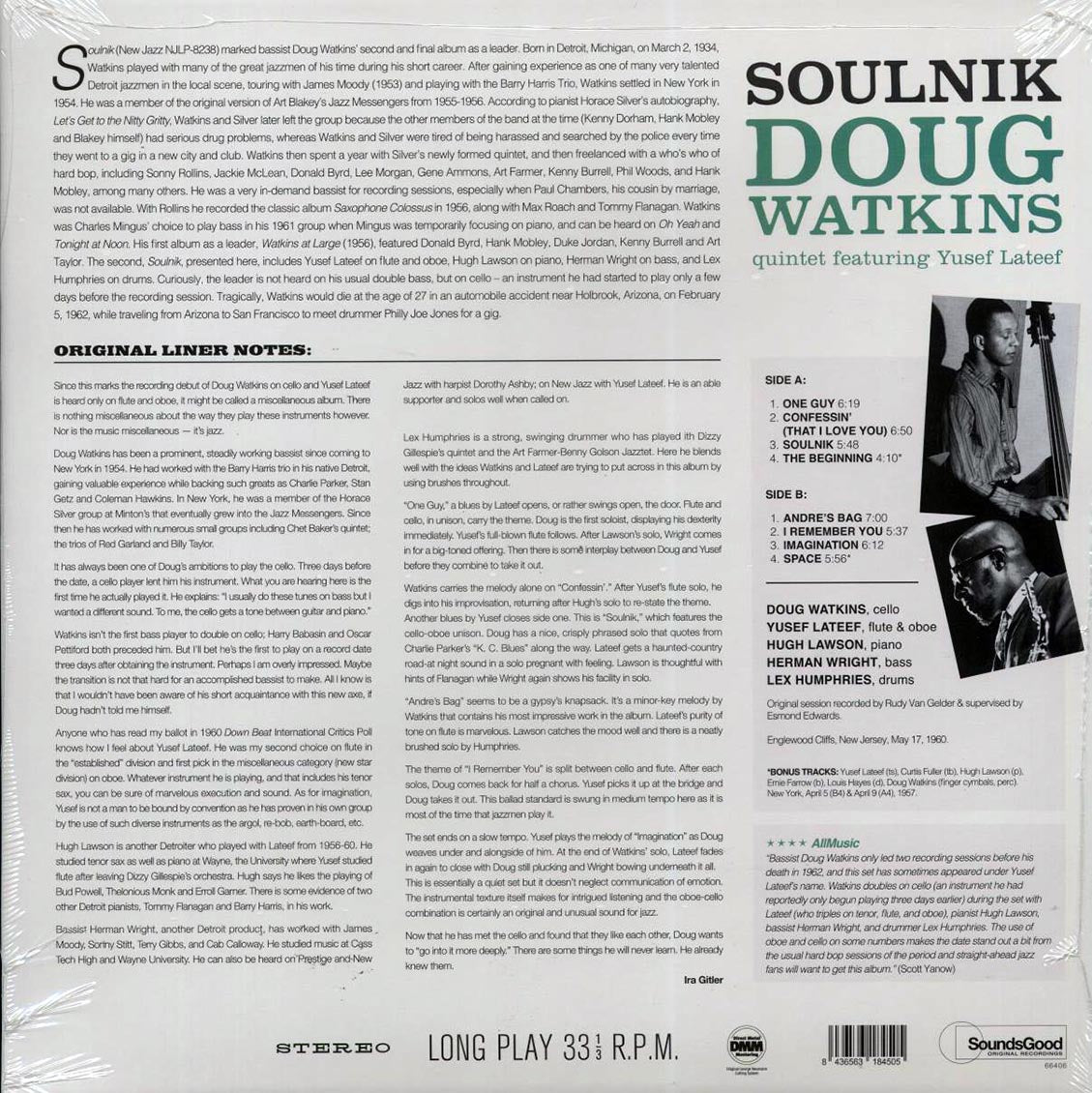 Doug Watkins Quintet - Soulnik (+2 bonus tracks) (180g) [New Vinyl Record LP]