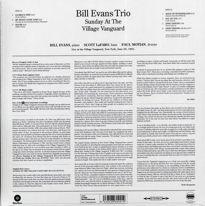 Bill Evans Trio - Sunday At The Village Vanguard (ltd. ed.) (180g) (remastered) [New Vinyl Record LP]