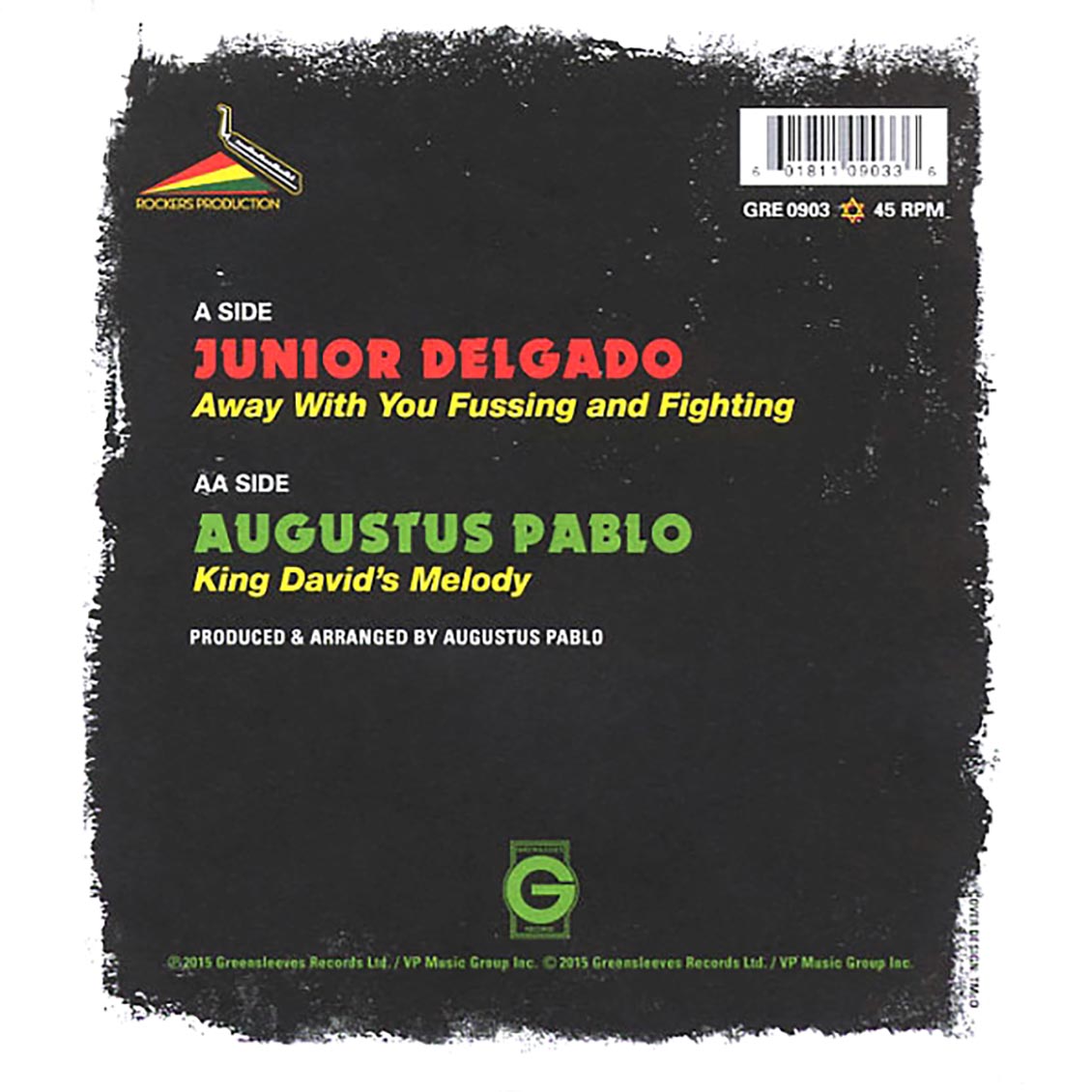 Jr. Delgado - Away With Your Fussing And Fighting  /  Augustus Pablo - King David's Melody (ltd. ed.) [New Vinyl Record 7" Single]