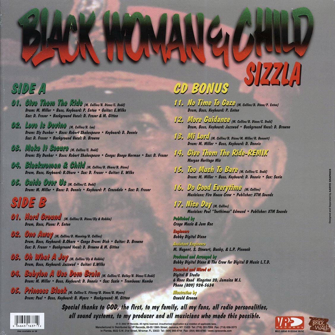 Sizzla - Black Woman & Child [New Vinyl Record LP]