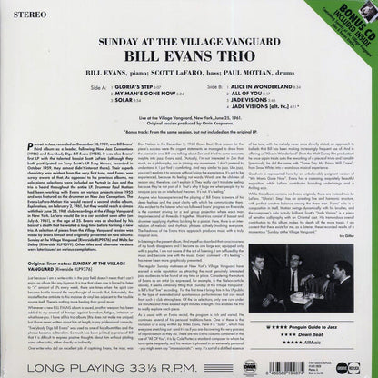 Bill Evans Trio - Sunday At The Village Vanguard (+6 bonus tracks) (ltd. ed.) (180g) (incl. CD) [New Vinyl Record LP]