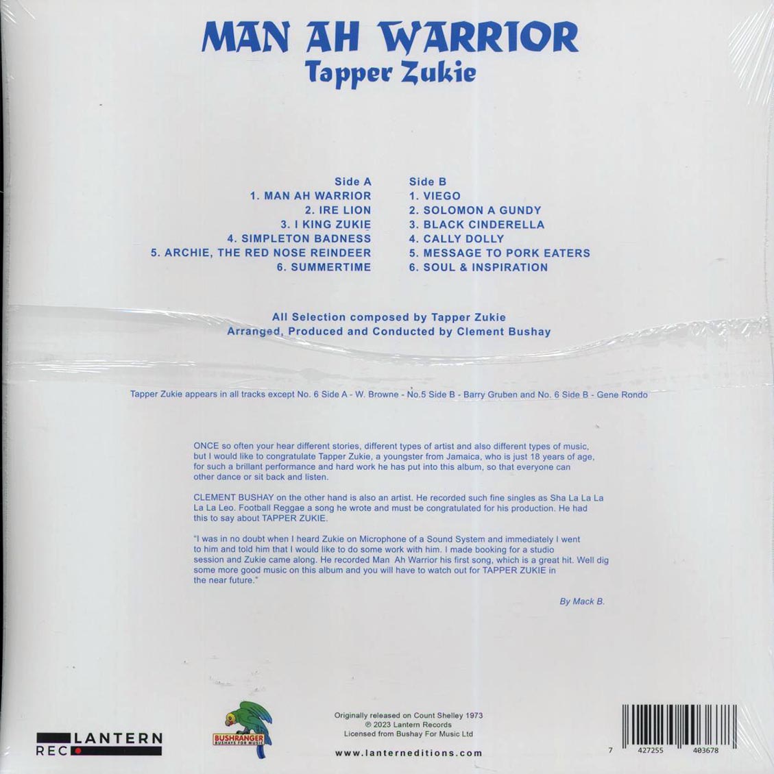 Tappa Zukie - Man Ah Warrior [New Vinyl Record LP]