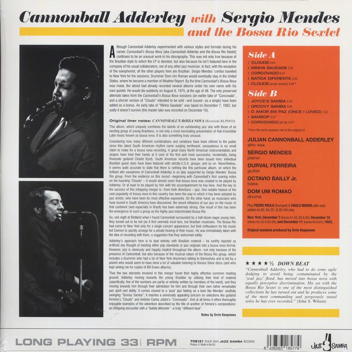 Cannonball Adderley, Sergio Mendes & Bossa Rio Sextet - Cannonball Adderley With Sergio Mendes And Bossa Rio Sextet (+2 bonus tracks) (ltd. ed.) (180g) [New Vinyl Record LP]