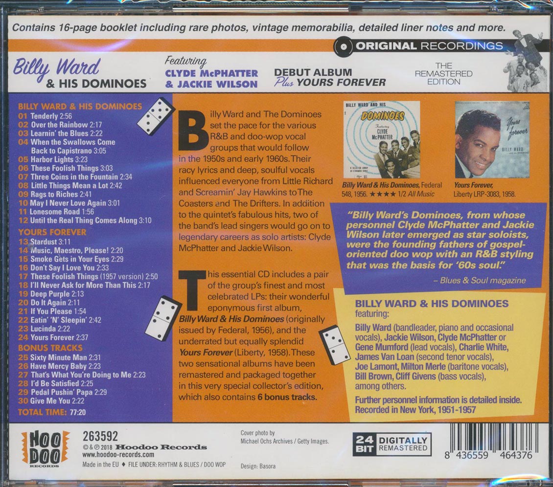 Billy Ward & His Dominoes - Billy Ward & His Dominoes + Yours Forever (2 albums on 1 CD) (30 tracks) (incl. 16-page booklet) (24-bit mastering) (remastered) [New CD]