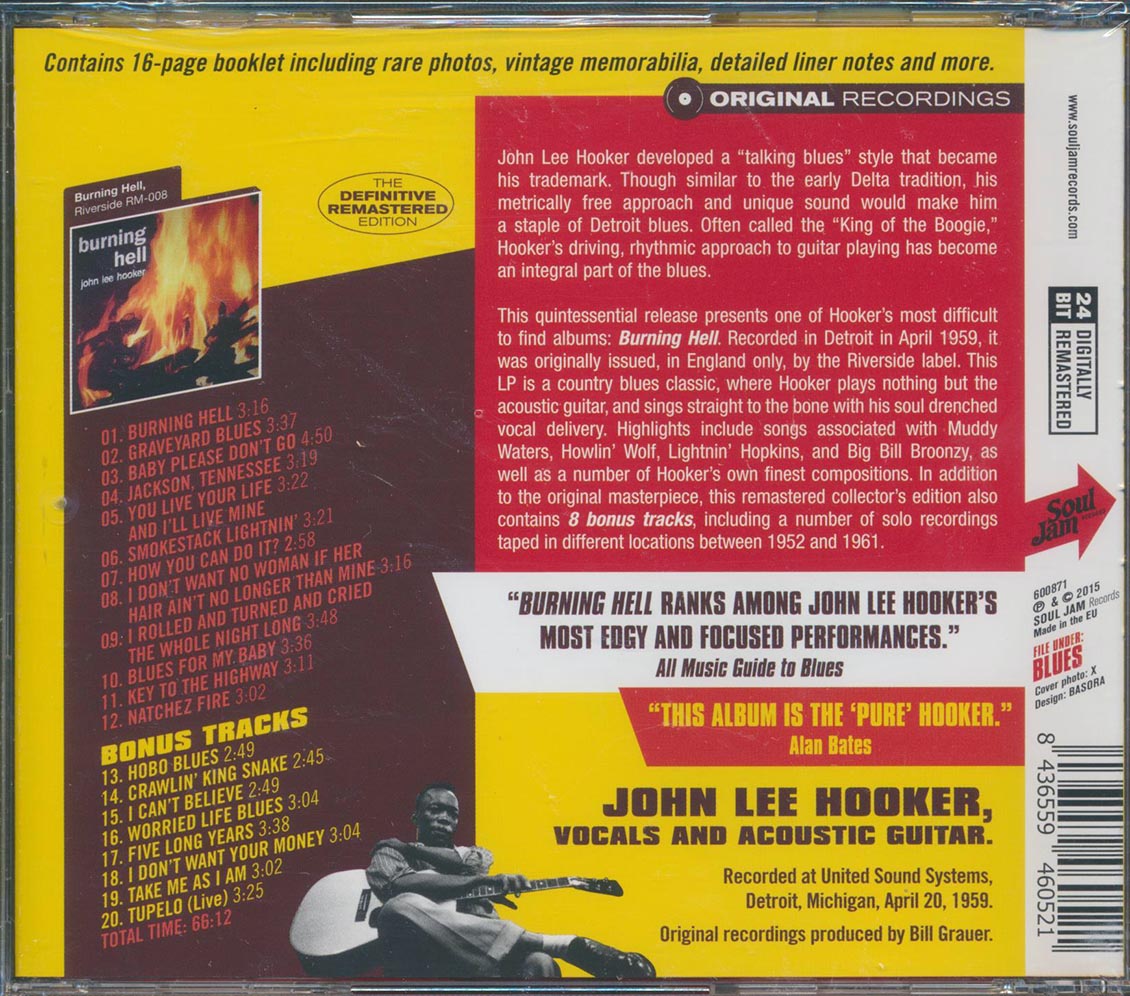 John Lee Hooker - Burning Hell (incl. large booklet) (remastered) [New CD]