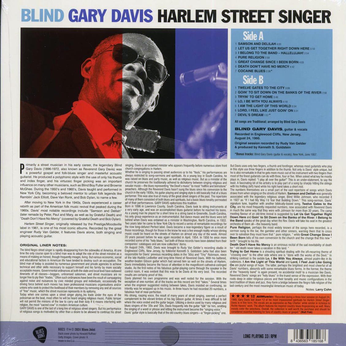 Blind Gary Davis - Harlem Street Singer (+2 bonus tracks) (ltd. ed.) (180g) [New Vinyl Record LP]