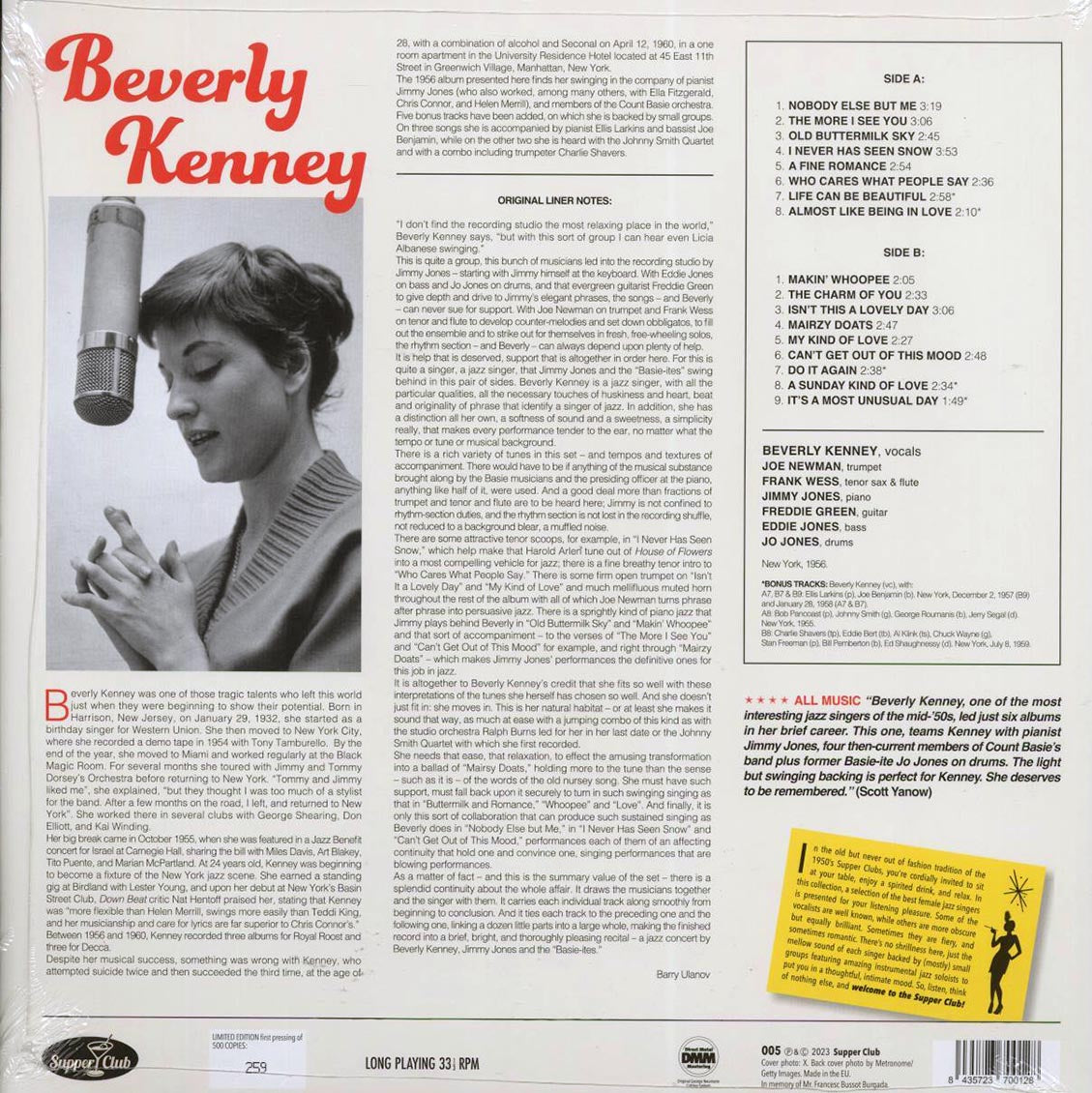 Beverly Kenney - With The Basie-Ites (+5 bonus tracks) (ltd. ed.) (180g) [New Vinyl Record LP]