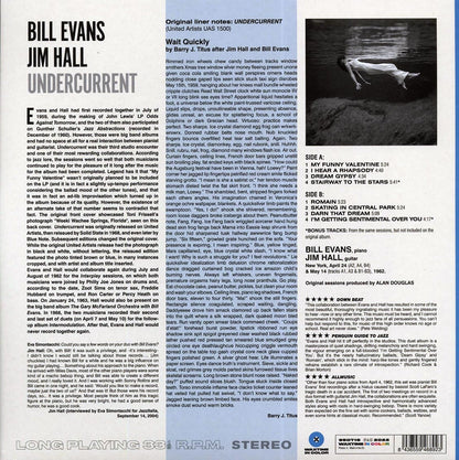 Bill Evans, Jim Hall - Undercurrent (+2 bonus tracks) (ltd. ed.) (180g) (blue vinyl) [B] [New Vinyl Record LP]