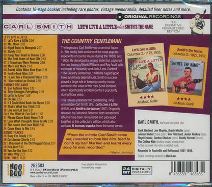Carl Smith - Let's Live A Little + Smith's The Name (2 albums on 1 CD) (30 tracks) (incl. 16-page booklet) (24-bit mastering) (remastered) [New CD]